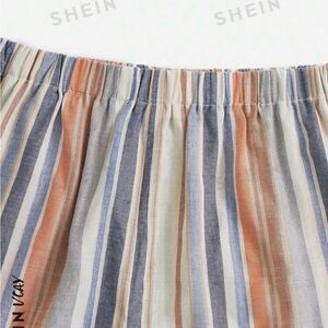 Worn Once - SHEIN VCAY Striped Print Elastic Waist Shorts